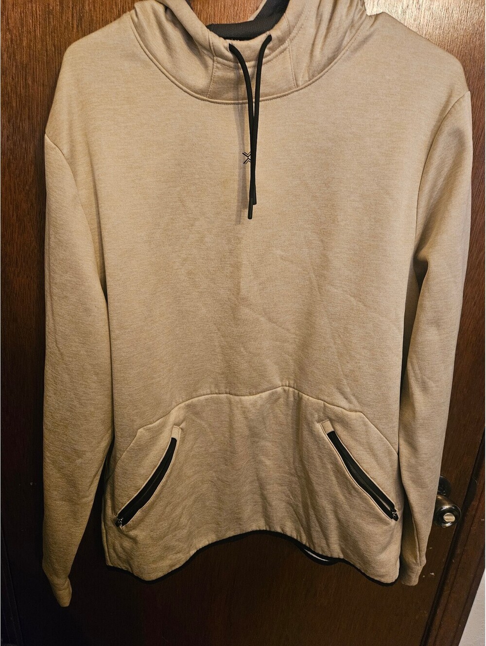 Xersion LT Quick-Dri Beige Fleece Hoodie, Size Large